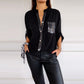 Casual topp med patchwork pailletten