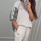 🔥🎁Nyhet 50 % RABATT🔥 Patchwork Sweatshirt med leopardtryck