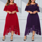 🔥🎁Nyhet 50 % RABATT🔥Kvinnors eleganta off-shoulder-klänning med spetsfåll