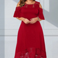 🔥🎁Nyhet 50 % RABATT🔥Kvinnors eleganta off-shoulder-klänning med spetsfåll