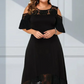 🔥🎁Nyhet 50 % RABATT🔥Kvinnors eleganta off-shoulder-klänning med spetsfåll
