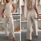 🔥🎁Nyhet 50 % RABATT🔥💃 Ärmlös jumpsuit för dam med draperad halsringning och fickor
