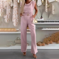 🔥🎁Nyhet 50 % RABATT🔥💃 Ärmlös jumpsuit för dam med draperad halsringning och fickor