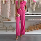 🔥🎁Nyhet 50 % RABATT🔥💃 Ärmlös jumpsuit för dam med draperad halsringning och fickor