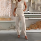 🔥🎁Nyhet 50 % RABATT🔥💃 Ärmlös jumpsuit för dam med draperad halsringning och fickor