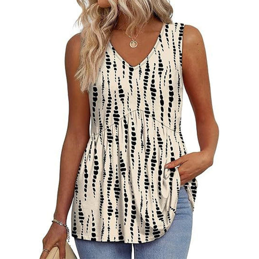 👚🔥 ENDAST IDAG! V-ringad ärmlös damtopp med fickor – Bekväm & smickrande passform för sommar!