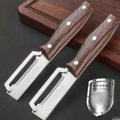 🥕 KÖP 2 FÅ 1 GRATIS! 🔪 Multifunktionell Skalare – Rakbladsvass, Ergonomiskt Trähandtag & Perfekt För Köket ✨