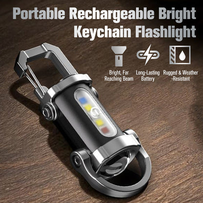 🔥🎁Köp 2 få 1 gratis🔥🔦 Uppladdningsbar ficklampa för nyckelring – 300 lumen, laddning via USB-C & Kompakt, okrossbar design för EDC⚡