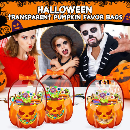 👻Halloween-bästsäljare🎃Halloween-transparenta pumpapåsar✨Perfekta för fester, trick-or-treat och klassrumspresenter