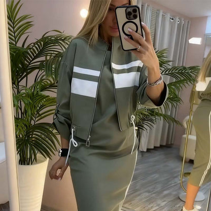 🔥🎁Nyhet 50 % RABATT🔥💖 Damset med stående krage och klänning