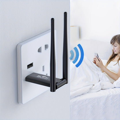 📶🎁Nyhet 50 % RABATT✨ USB-WiFi-signalförstärkare – Med teknik för dubbla antenner som enkelt utökar nätverkstäckningen i hemmet eller på kontoret 🏠🚀