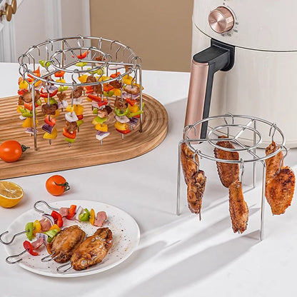 🥩 Grillset i 316 rostfritt stål för luftfritös – 12–72 grillspett, inklusive värmetåliga handskar, hälsosam matlagning🍢