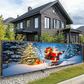 🎄 50% RABATT! ✨ JULBANNER FÖR UTOMHUS - Väderbeständig med Festlig Belysning, Snabb Monterning med Ställning, Perfekt för Trädgård och Fasad 🏡🎅