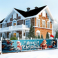 🎄 50% RABATT! ✨ JULBANNER FÖR UTOMHUS - Väderbeständig med Festlig Belysning, Snabb Monterning med Ställning, Perfekt för Trädgård och Fasad 🏡🎅