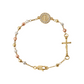 📿 🎁Köp 2 få 1 gratis🔥✨ Elegant Armband med Kors och Strassstenar – Trefärgad Design & Symbolisk Berlock – Perfekt för Vardag & Fest – En Meningsfull Present 💖