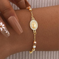 📿 🎁Köp 2 få 1 gratis🔥✨ Elegant Armband med Kors och Strassstenar – Trefärgad Design & Symbolisk Berlock – Perfekt för Vardag & Fest – En Meningsfull Present 💖