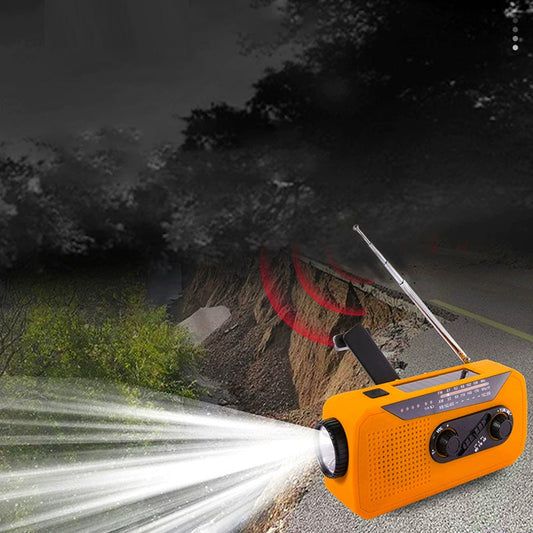 🔥⏰50 % RABATT!! 🔥Nödsol handvevradio med ficklampa