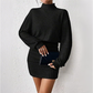 🔥🎁Nyhet 50 % RABATT🔥Rynkad stickad bodycon-klänning för damer