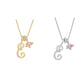 🔥🎁Nyhet 50 % RABATT🔥Halsband med initialbokstav och rosa hjärtcharm