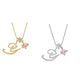 🔥🎁Nyhet 50 % RABATT🔥Halsband med initialbokstav och rosa hjärtcharm