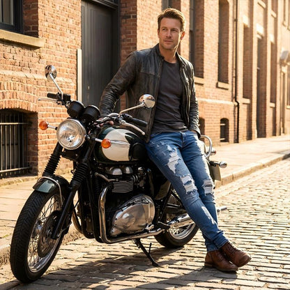 🔥🎁Nyhet 50 % RABATT🔥Snygga slitna skinny jeans för män
