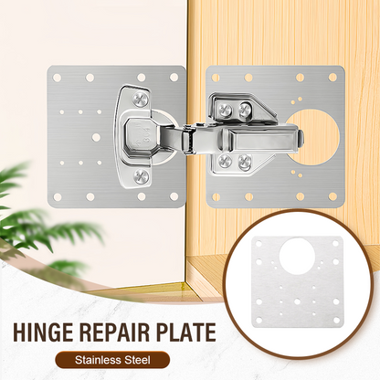 🔥🎁Köp 1 få 1 gratis🔥Reparationsplatta för skåpdörrshängslen i rostfritt stål🏠tidsbegränsat erbjudande med 50 % rabatt🔥