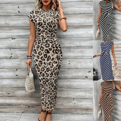 🔥🎁Nyhet 50 % RABATT🔥👗💃 Elegant klänning med knuten midja – smickrande passform, flödande tyg och perfekt för speciella tillfällen ✨