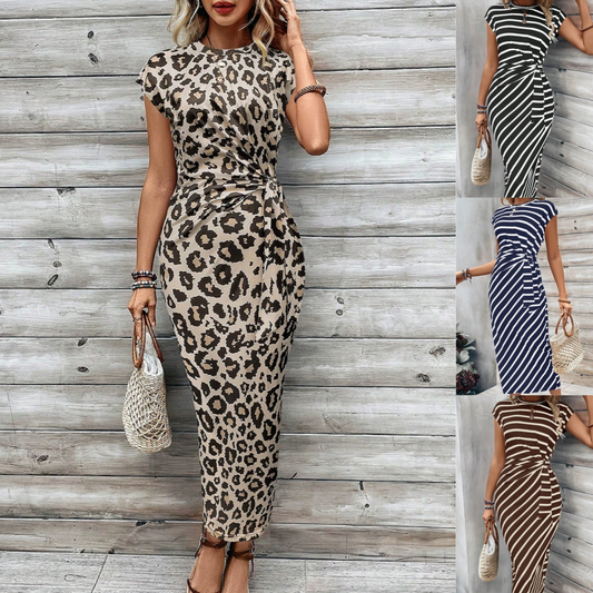 🔥🎁Nyhet 50 % RABATT🔥👗💃 Elegant klänning med knuten midja – smickrande passform, flödande tyg och perfekt för speciella tillfällen ✨