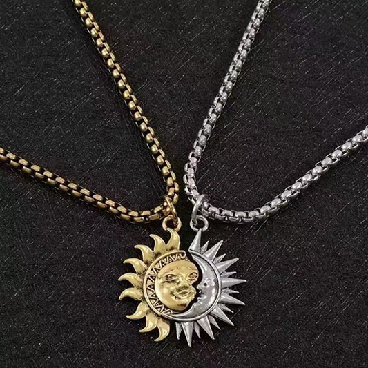 🌞🌙 Valentinsdagsspecial! Sol & Måne Hängehalsbandsset – Symboliskt parsmyscke, guld & silver, asymmetriskt & meningsfullt