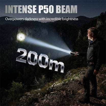 🔥🎁Nyhet 50 % RABATT🔥Opladdbar P50 LED-zaklampa med justerbar zoom – Superljus & opladdbar, redo för äventyr!！