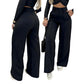 👖 50% RABATT! 💕 Dambyxor med Hög Midja & Vida Ben – Enfärgade, Mjukt Tyg & Avslappnad Passform 🌸