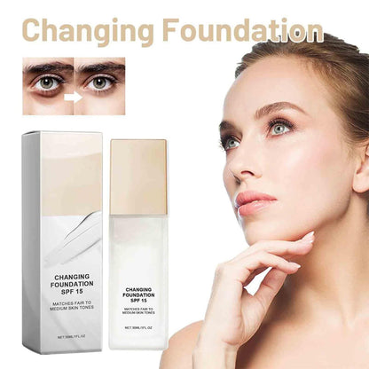 🎃🎁Köp 2 få 1 gratis🔥✨Färgförändrande foundation för mogen hud – Lätt, naturlig täckning