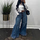📢📢50 % rabatt!! ⏰Oversized jeans med hög midja och vida ben för dam