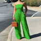 🔥🎁Nyhet 50 % RABATT🔥Strapeless skrynklig jumpsuit med vida ben