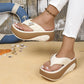 🔥🎁Nyhet 50 % RABATT🔥🔥Factory Direct Sales🔥 Dam sommarfärgblockerade mjuka platåflip-flops