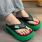 🔥🎁Nyhet 50 % RABATT🔥🔥Factory Direct Sales🔥 Dam sommarfärgblockerade mjuka platåflip-flops