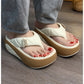 🔥🎁Nyhet 50 % RABATT🔥🔥Factory Direct Sales🔥 Dam sommarfärgblockerade mjuka platåflip-flops