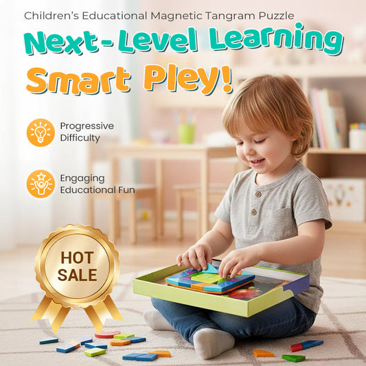 🔥🎁Nyhet 50 % RABATT🔥Pedagogiskt magnetiskt tangrampussel för barn