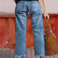👖 NYHET! Dam Jeans Rak Modell med Rivdetaljer | Stretchfri, Figurnära & Trendig 🔥