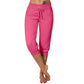 👖 50% RABATT! 🔥Mjukisbyxor med dragsko och kort midja – Mjuk polyester, capri-längd och sidofickor (6 färger, S–3XL) 👖🌸