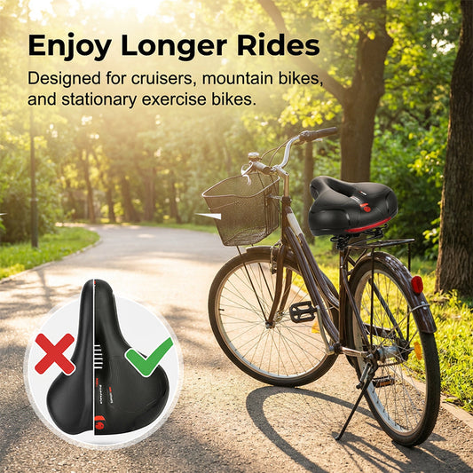🔥🎁Nyhet 50 % RABATT🔥Ergonomisk, ventilerande cykelsadel med minnesskum