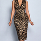🐆🔥 50% RABATT! Leopardmönstrad Bodycon-klänning med Spetskant