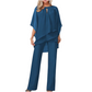 ✨ 50% RABATT 🌸 | Asymmetrisk Blus & Vida Byxor – Flödande Chiffong & Modern Silhuett