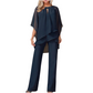 ✨ 50% RABATT 🌸 | Asymmetrisk Blus & Vida Byxor – Flödande Chiffong & Modern Silhuett
