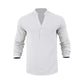 🔥🎁Nyhet 50 % RABATT🔥Avslappnad Henley-t-shirt för män