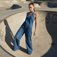 👖 50% RABATT ✨ | Set med Halterneck Topp & Vida Byxor – Vintage Denim