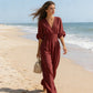 👗 50% RABATT NU! ✨ Elegant V-ringning Vida Ben Jumpsuit – Smickrande Midjeskärp, Mjukt Andningsbart Tyg & Avslappnad Passform 🦋