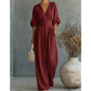 👗 50% RABATT NU! ✨ Elegant V-ringning Vida Ben Jumpsuit – Smickrande Midjeskärp, Mjukt Andningsbart Tyg & Avslappnad Passform 🦋