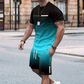 🔥🎁Nyhet 50 % RABATT🔥😎Herrset med t-shirt och shorts i gradientfärg