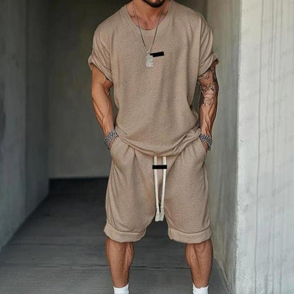👕 50% RABATT! 🔥 Avslappnat T-shirt & Shorts Set för Herrar – Mjukt Tyg, Ledig Passform & Perfekt För Varma Sommardagar ☀️